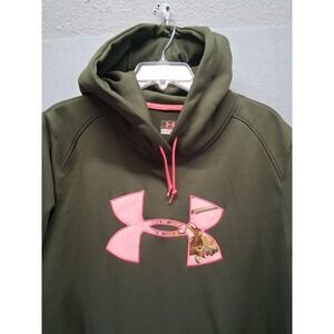 Under‎ Armour Women Camo Logo Fleece Hoodie Green Size X L